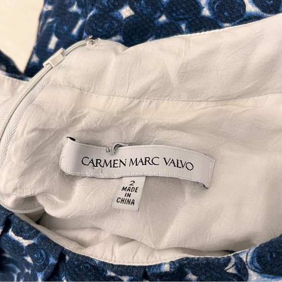 Carmen Marc Valvo Sheath Polka Dot Dress Size 2 - Picture 3 of 7